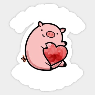 I Love You Sow Much Funny Pig Pun Sticker